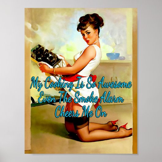 Poster Pinup des années 1950, mangeons dehors par Gil Elv (Devant)