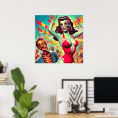 Poster Pinup d'horreur Zombie (Bureau à domicile)