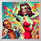 Poster Pinup d'horreur Zombie (Devant)