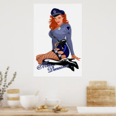 Poster Pinup "Miss Demeanor" (Cuisine)