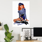 Poster Pinup "Miss Demeanor" (Bureau à domicile)