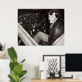 POSTER PIONNIER DE L'AVIATION AMELIA EARHART — 1937 (Bureau à domicile)