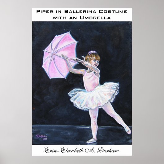 Poster Piper en costume de ballerine avec parapluie (Devant)