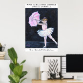 Poster Piper en costume de ballerine avec parapluie (Bureau à domicile)
