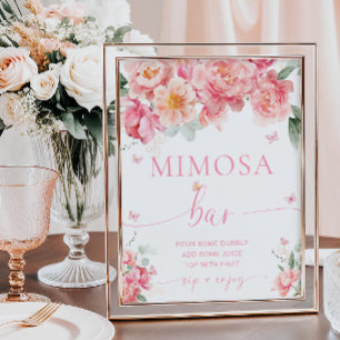 Poster Piper Peony Floral Butterfly Mimosa Bar