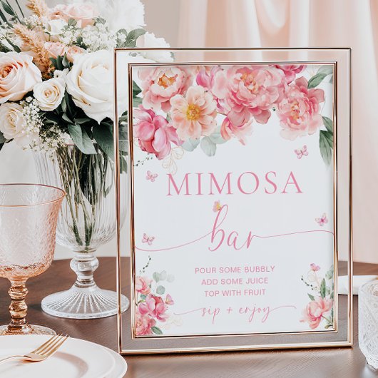Poster Piper Peony Floral Butterfly Mimosa Bar