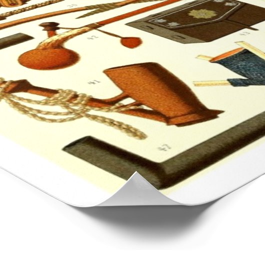 Poster Pipes africaines et implémentations de tabac (Coin)