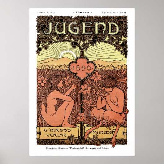 Poster : Pipes of Pan - Jugend Magazine Mai 1896 (Devant)