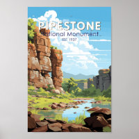 Pipestone Monument National Minnesota Travel Art