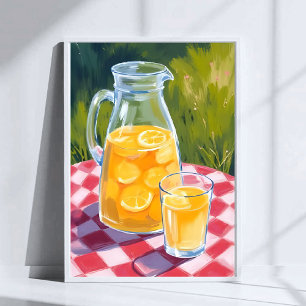 Poster Pique-nique à la limonade Citrons Fruit Peint