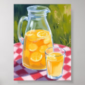 Poster Pique-nique Lemonade | Fruits de citrons peints (Devant)