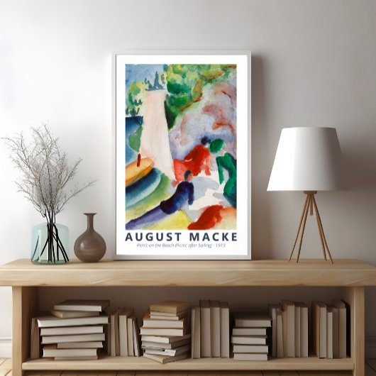 Poster Pique-nique sur la plage d'août Macke