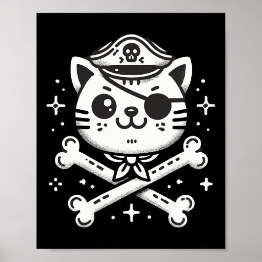 Poster Pirate Cat Pirate Crew Anniversaire (Devant)