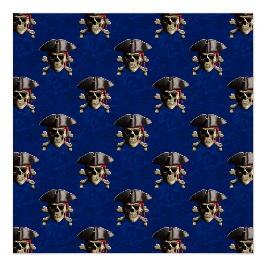 Poster Pirate Crâne Et Casquette (Devant)