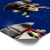 Poster Pirate Crâne Et Casquette (Coin)