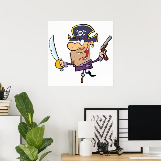 Poster Pirate de dessin (Bureau à domicile)