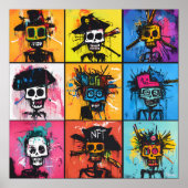 Poster Pirate de graffiti et personnages NFT Bold quadril (Devant)