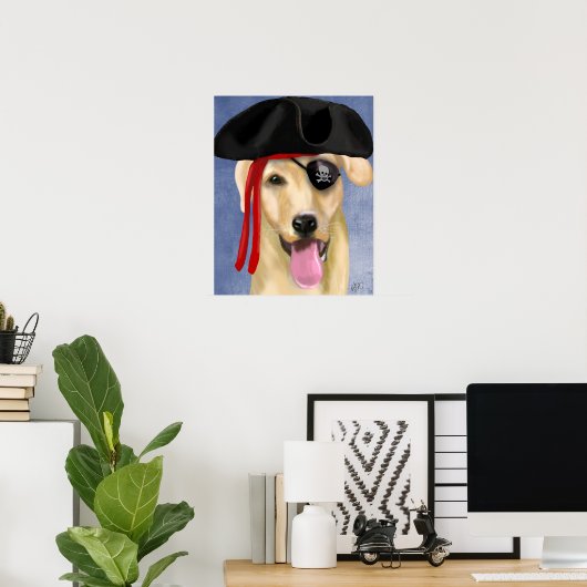 Poster Pirate du Labrador jaune (Bureau à domicile)