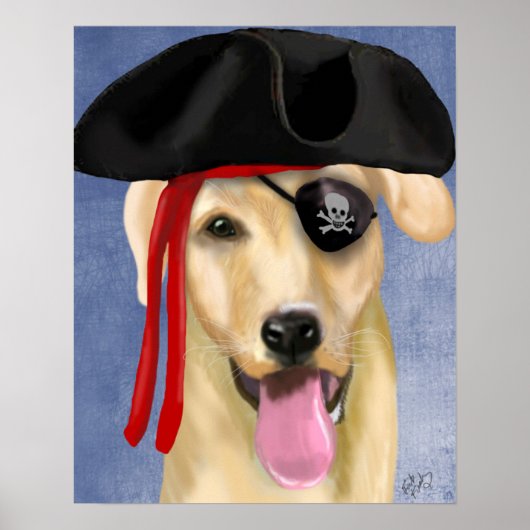 Poster Pirate du Labrador jaune (Devant)