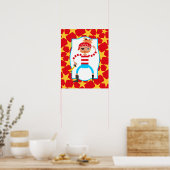 Poster Pirate et crabe mignons (Cuisine)
