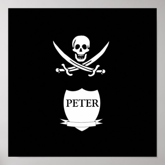 Poster Pirate et monogramme (Devant)