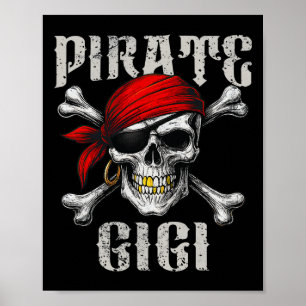 Poster Pirate Gigi Jolly roger Drapeau Et Crossbones Crân