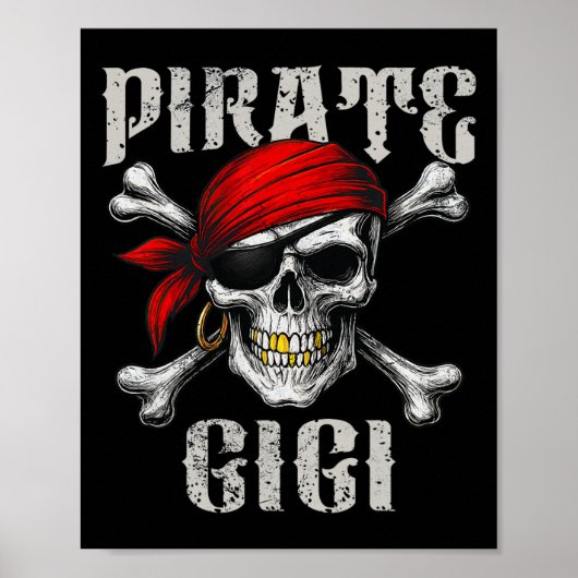 Poster Pirate Gigi Jolly roger Drapeau Et Crossbones Crân (Devant)