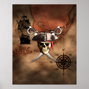 Poster Pirate map