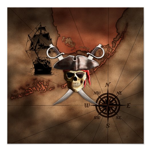 Poster Pirate map (Devant)