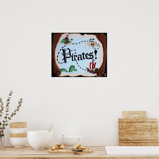 Poster Pirate map (Cuisine)