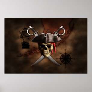 Poster Pirate map