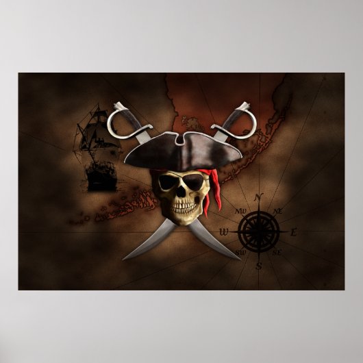 Poster Pirate map (Devant)