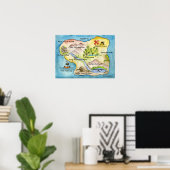 Poster Pirate Map - Petite (Bureau à domicile)