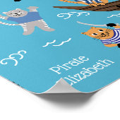 Poster Pirate Motif de chat pour garçon et fille enfants (Coin)