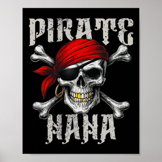 Poster Pirate Nana Jolly roger Drapeau Et Crossbones Crân (Devant)