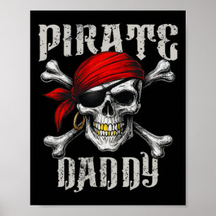 Poster Pirate Papa Jolly roger Drapeau Et Crossbones Crân