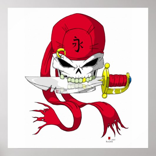 Poster Pirate Skull Bandana (Devant)