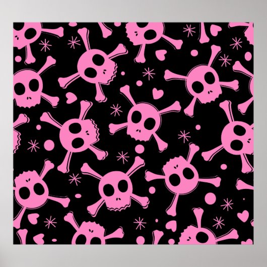 Poster Pirate Skull : Girlish Hearts Motif (Devant)