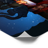 Poster Pirate spatiale et chat spatial (Coin)