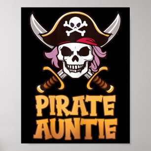 Poster Pirate Tante Drôle Capitaine Correspondant Hallowe