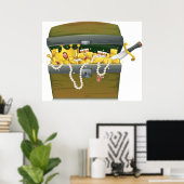 Poster Pirate Treasure Chest with Jewels and Sword (Bureau à domicile)