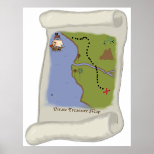 Poster Pirate treasure map Game