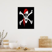 Poster Pirate vintage de crossbones en mer (Cuisine)