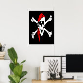 Poster Pirate vintage de crossbones en mer (Bureau à domicile)