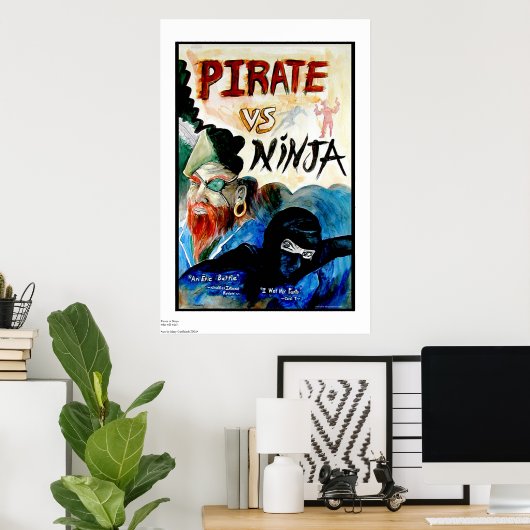 Poster PIRATE vs NINJA (Bureau à domicile)