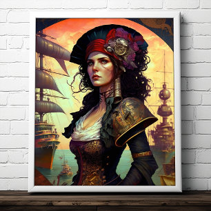 Poster Pirate Woman Imaginaire Art