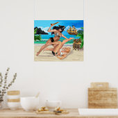 POSTER PIRATES FILLES QUI SE BATTENT (Cuisine)