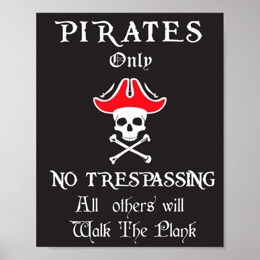 Poster Pirates seulement AUCUNE intrusion (Devant)