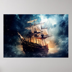 Poster Pirates Ship Worldwide Dimension Art fantastique