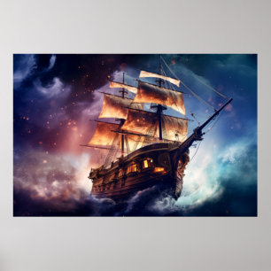 Poster Pirates Ship Worldwide Dimension Art fantastique